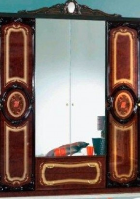 Шкаф 4-х дверный с зеркалами (01.144) Роза (могано) в Качканаре - kachkanar.mebel-74.com | фото
