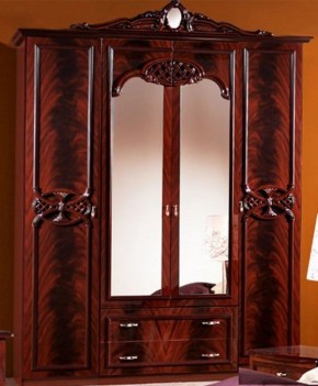 Шкаф 4-х дверный с зеркалами (03.144) Ольга (могано) в Качканаре - kachkanar.mebel-74.com | фото