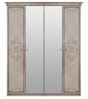 Шкаф 4-х створчатый (1+2+1) с Зеркалом "Патрисия" (крем) в Качканаре - kachkanar.mebel-74.com | фото