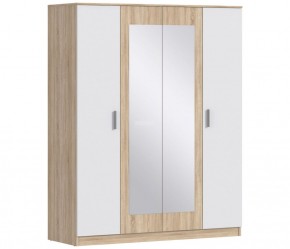 Шкаф 4х дверный с зеркалами Уют СБ-2750/1 (Дуб Сонома/Белый) в Качканаре - kachkanar.mebel-74.com | фото