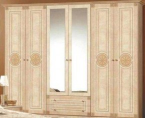 Шкаф 6-и дверный с зеркалами (02.146) Рома (беж) в Качканаре - kachkanar.mebel-74.com | фото