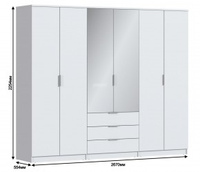 Шкаф 6-ти дверный Николь СБ-2593/1 (Белый) в Качканаре - kachkanar.mebel-74.com | фото