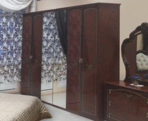 Шкаф 6-ти дверный с зеркалами (08.246) Ирина (орех) в Качканаре - kachkanar.mebel-74.com | фото
