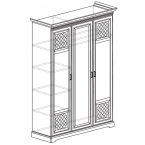 Шкаф для одежды 3-дверный №800 Парма кремовый белый в Качканаре - kachkanar.mebel-74.com | фото