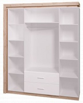 Шкаф для одежды с ящиками 4-х створчатый с зеркалом Люмен 16 в Качканаре - kachkanar.mebel-74.com | фото