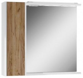 Шкаф-зеркало Uno 80 Дуб ВОТАН Эл. левый Домино (DU1509HZ) в Качканаре - kachkanar.mebel-74.com | фото