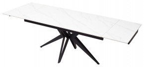 Стол FORIO 160 MATT WHITE MARBLE SOLID CERAMIC / BLACK, ®DISAUR в Качканаре - kachkanar.mebel-74.com | фото