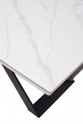 Стол LIVORNO 180 MATT WHITE MARBLE SOLID CERAMIC / BLACK, ®DISAUR в Качканаре - kachkanar.mebel-74.com | фото