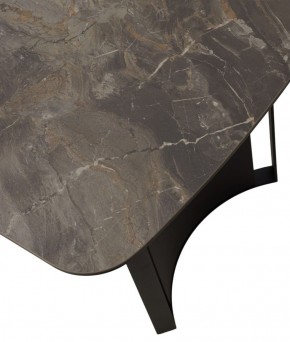 Стол RASMUS 160 KL-80 Серый мрамор, итальянская керамика / черный каркас, ®DISAUR в Качканаре - kachkanar.mebel-74.com | фото