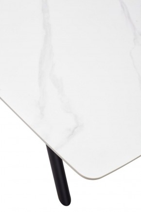 Стол RIVOLI 140 MATT WHITE MARBLE SOLID CERAMIC / BLACK, ®DISAUR в Качканаре - kachkanar.mebel-74.com | фото
