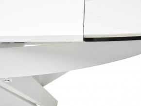 Стол TRENTO 120 HIGH GLOSS STATUARIO Белый мрамор глянцевый, керамика/ белый каркас, ®DISAUR в Качканаре - kachkanar.mebel-74.com | фото