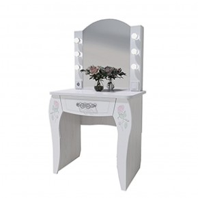 Стол туалетный Розалия №12 + ПОДСВЕТКА (лиственница белая, омела) в Качканаре - kachkanar.mebel-74.com | фото